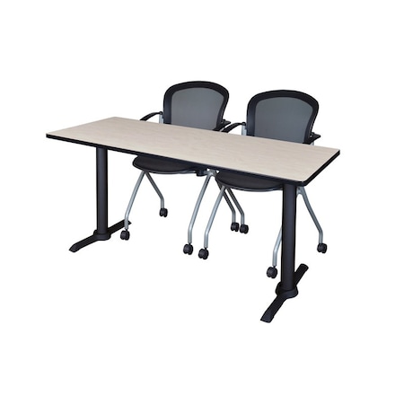 Cain Rectangle Tables > Training Tables > Cain Training Table & Chair Sets, 72 W, 24 L, 29 H, Maple MTRCT7224PL23BK